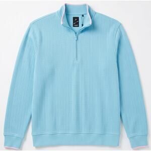 HEAD Golf Men’s Pastel Blue 1/4 Zip Pullover Sweater Ribbed Texture XXL